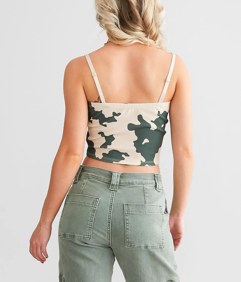 Camo Cow Print Cropped Tube Top