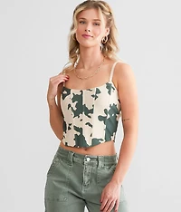 Camo Cow Print Cropped Tube Top