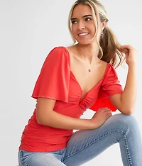 V-Wire Ruched Top