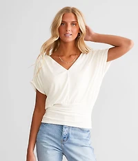 Shirred Dolman Top