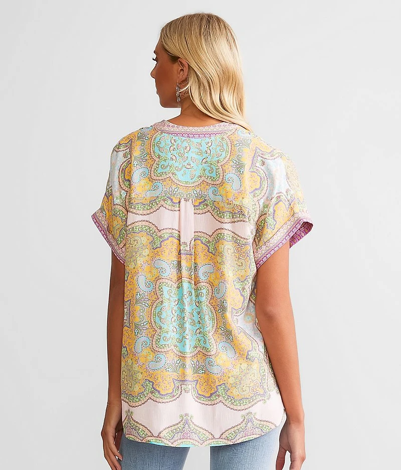 Paisley Notch Neck Top