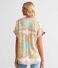 Paisley Notch Neck Top