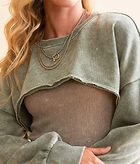 Washed Bolero Pullover