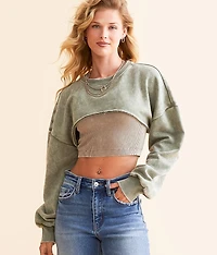 Washed Bolero Pullover