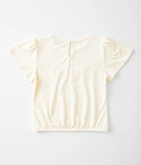 Girls - Embroidered Floral Top