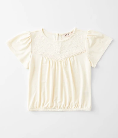 Girls - Embroidered Floral Top