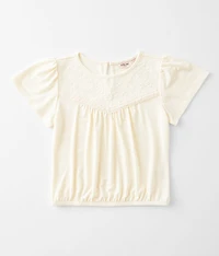 Girls - Embroidered Floral Top
