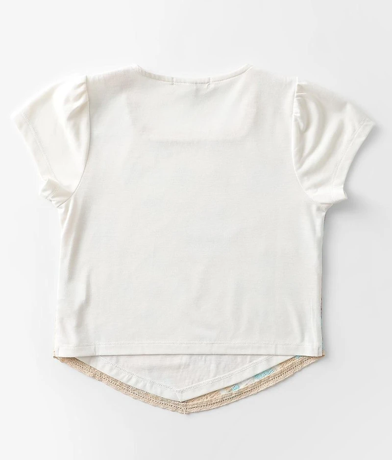 Girls - Granny Square Overlay T-Shirt