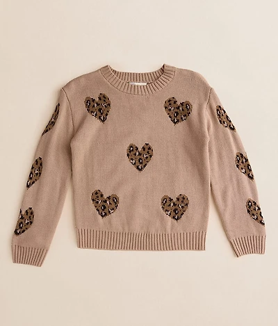 Girls - Cheetah Heart Sweater