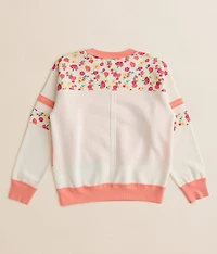 Girls - Floral Color Block Pullover