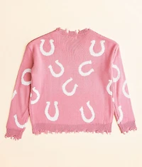Girls - Destructed Horseshoe Sweater