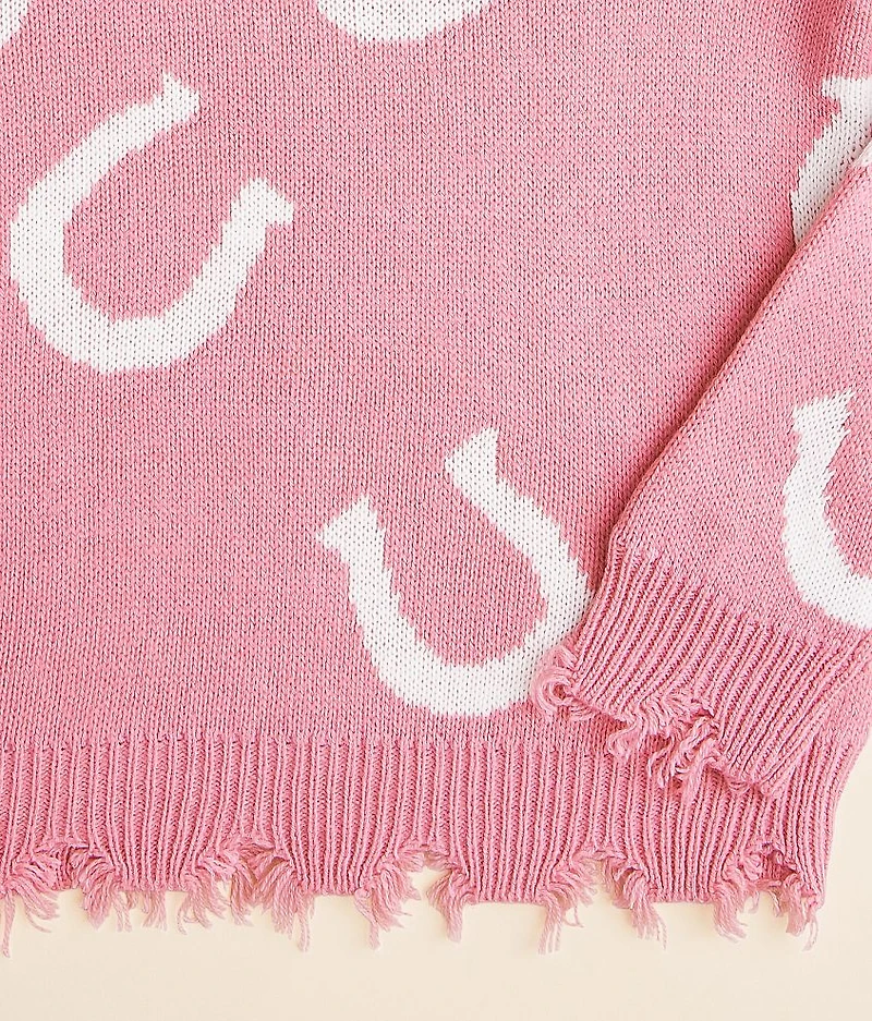 Girls - Destructed Horseshoe Sweater