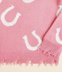 Girls - Destructed Horseshoe Sweater