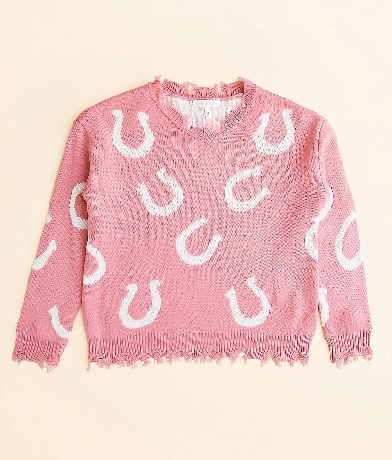 Girls - Destructed Horseshoe Sweater