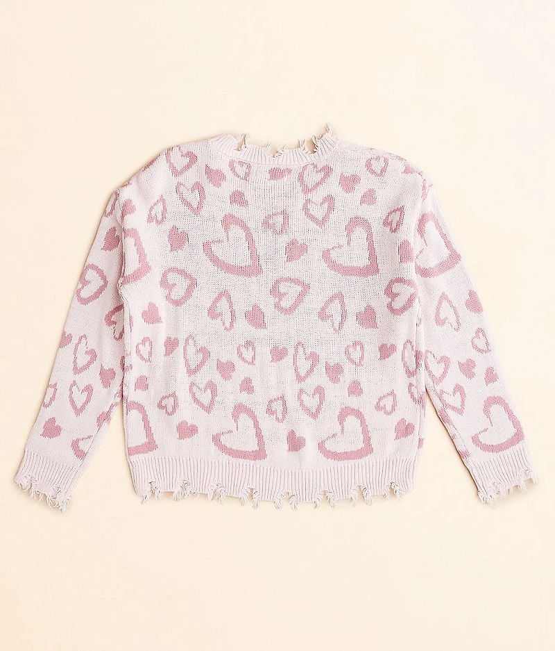 Girls - Destructed Heart Sweater