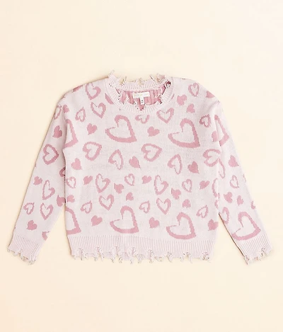 Girls - Destructed Heart Sweater