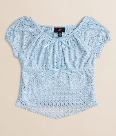 Girls - Lace Bow Top