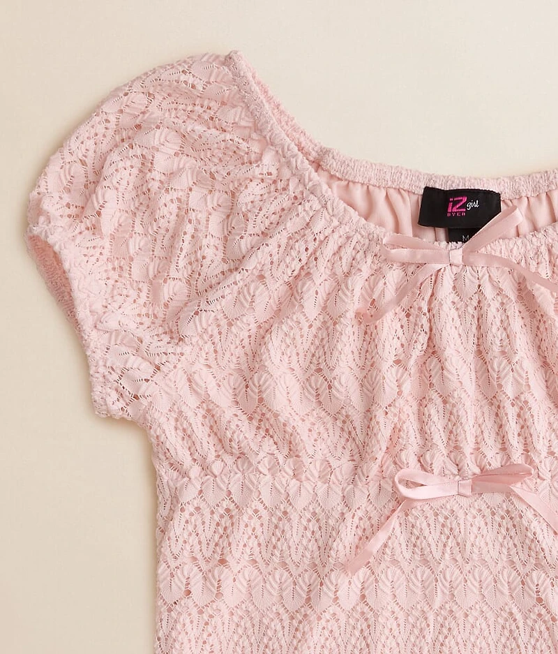 Girls - Lace Bow Top