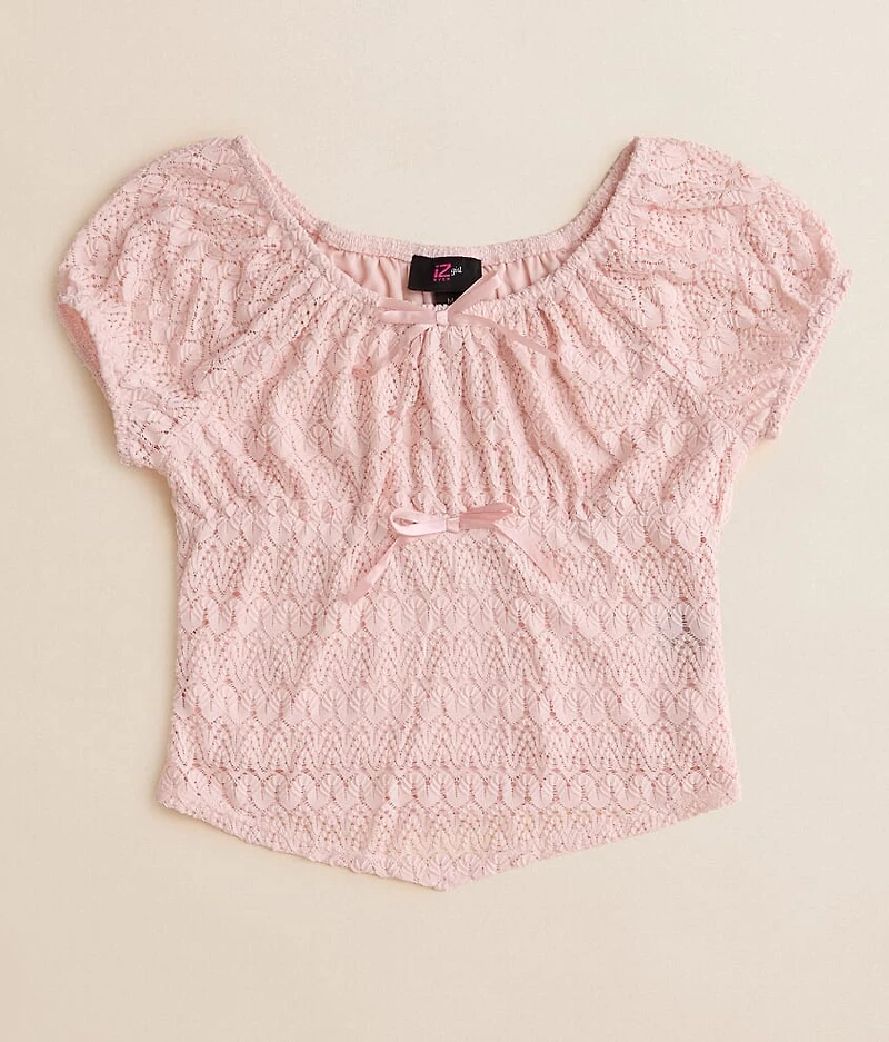 Girls - Lace Bow Top
