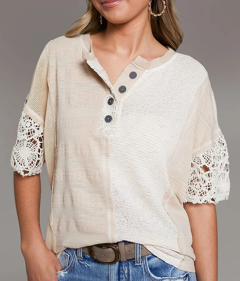 Pieced Crochet Henley