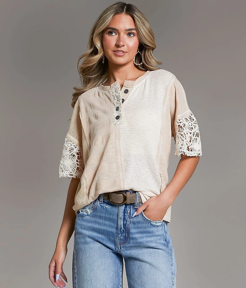Pieced Crochet Henley