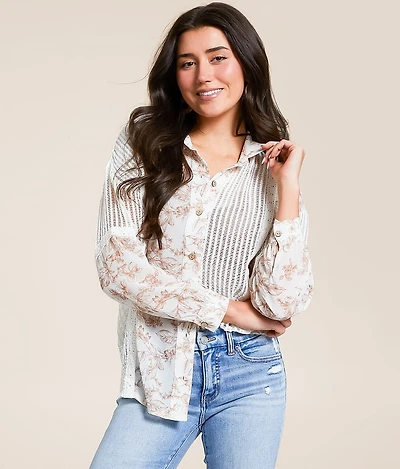 Pieced Floral Crochet Top