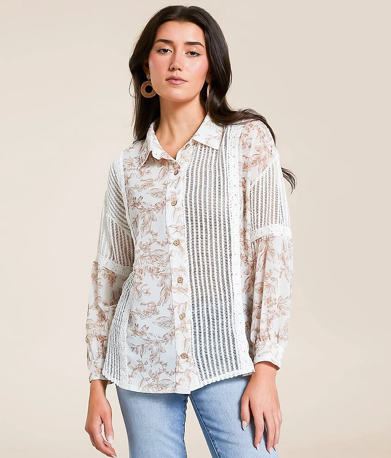 Pieced Floral Crochet Top