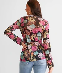 Floral Mesh Blouse