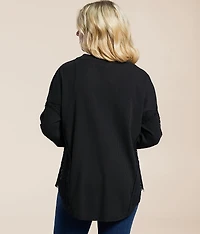 Ribbed Lace-Up Top
