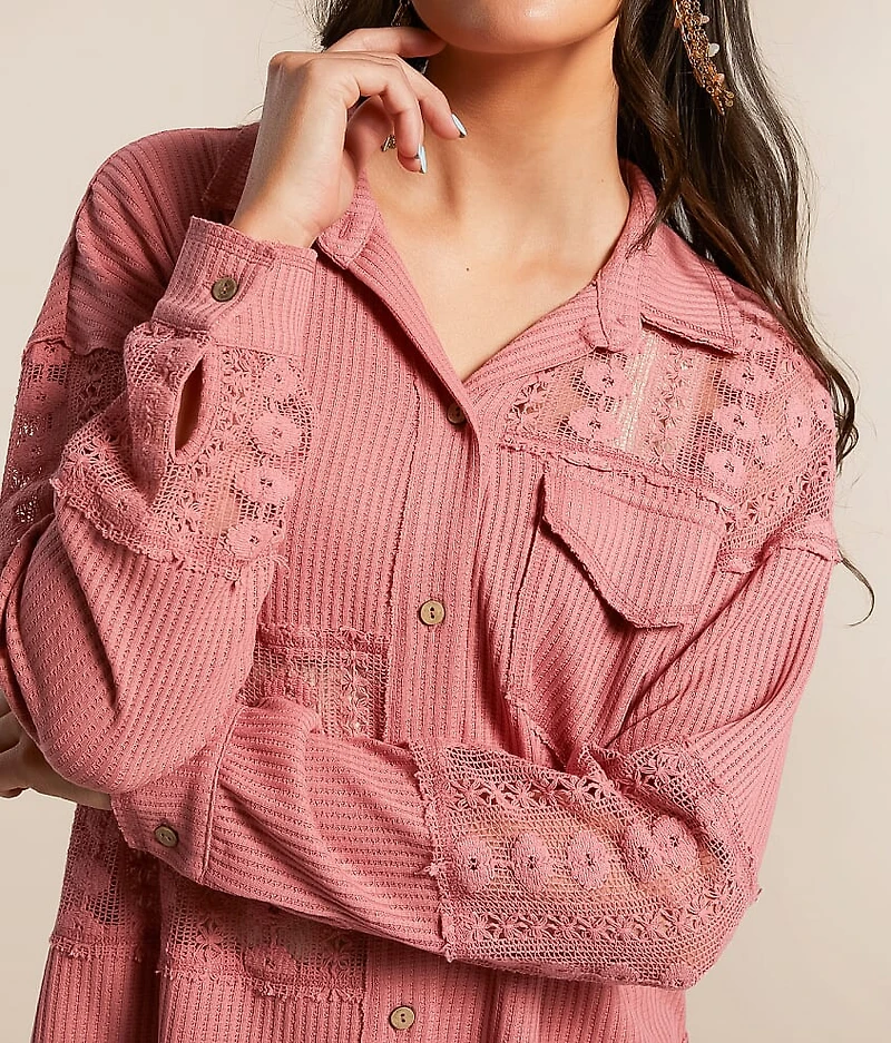 Lace Waffle Shirt