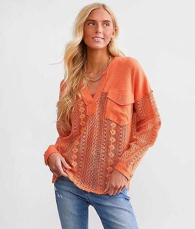 Pieced Floral Crochet Top