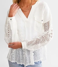 Pieced Floral Crochet Top