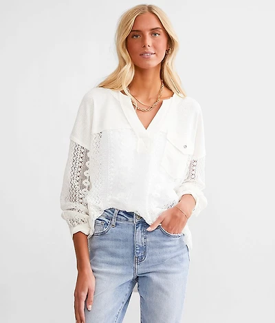 Pieced Floral Crochet Top