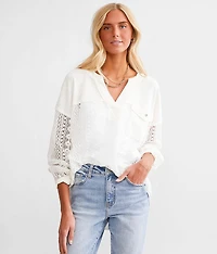 Pieced Floral Crochet Top