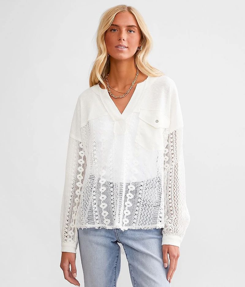 Pieced Floral Crochet Top