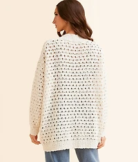 Nubby Popcorn Cardigan Sweater