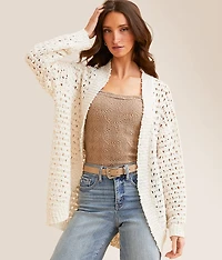 Nubby Popcorn Cardigan Sweater