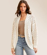Nubby Popcorn Cardigan Sweater