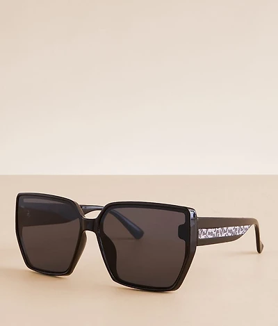 BKE Glitter Square Sunglasses