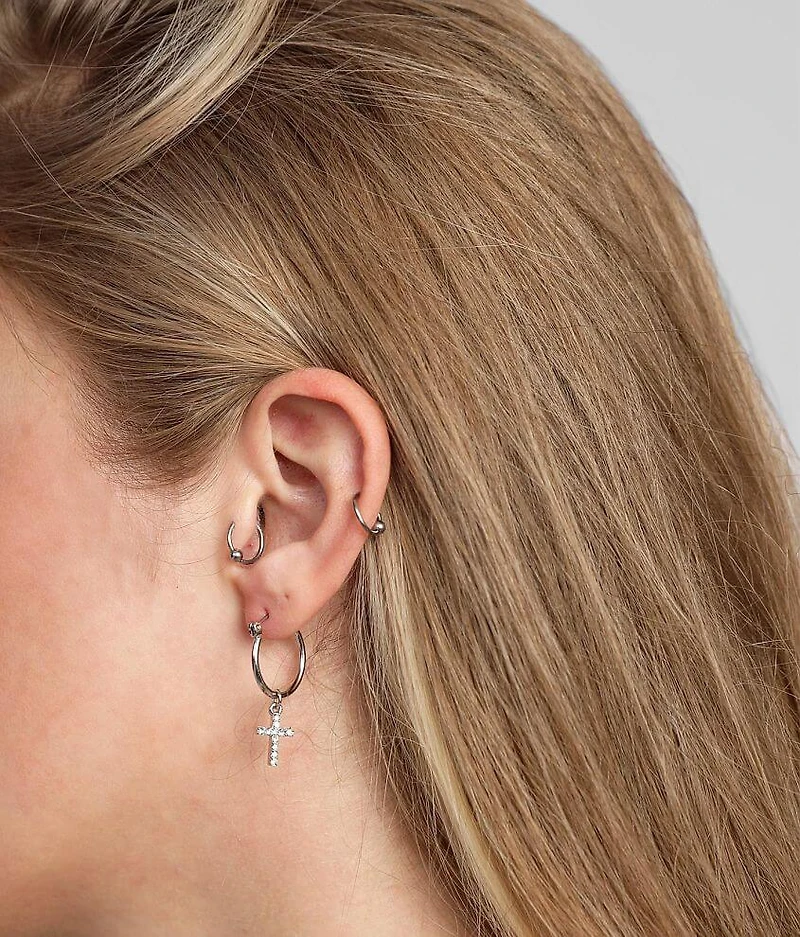 Glitz Cross Earring