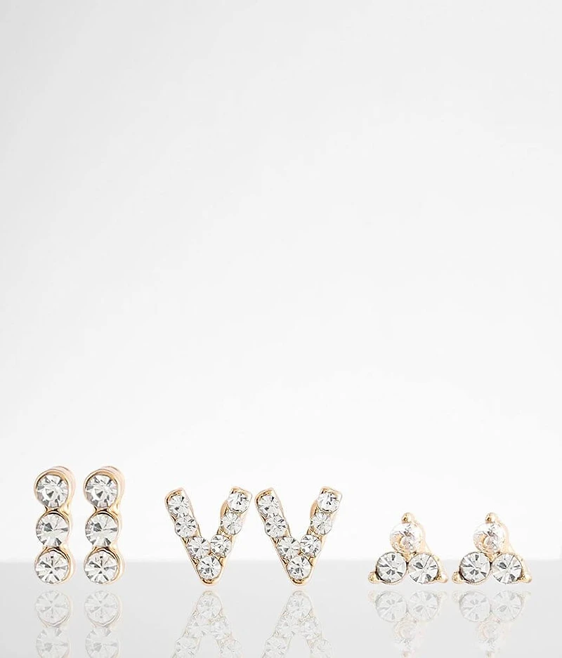 3 Pack Glitz Earring Set