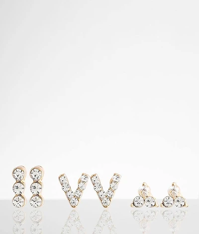 3 Pack Glitz Earring Set