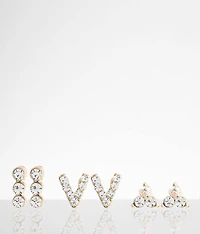 3 Pack Glitz Earring Set