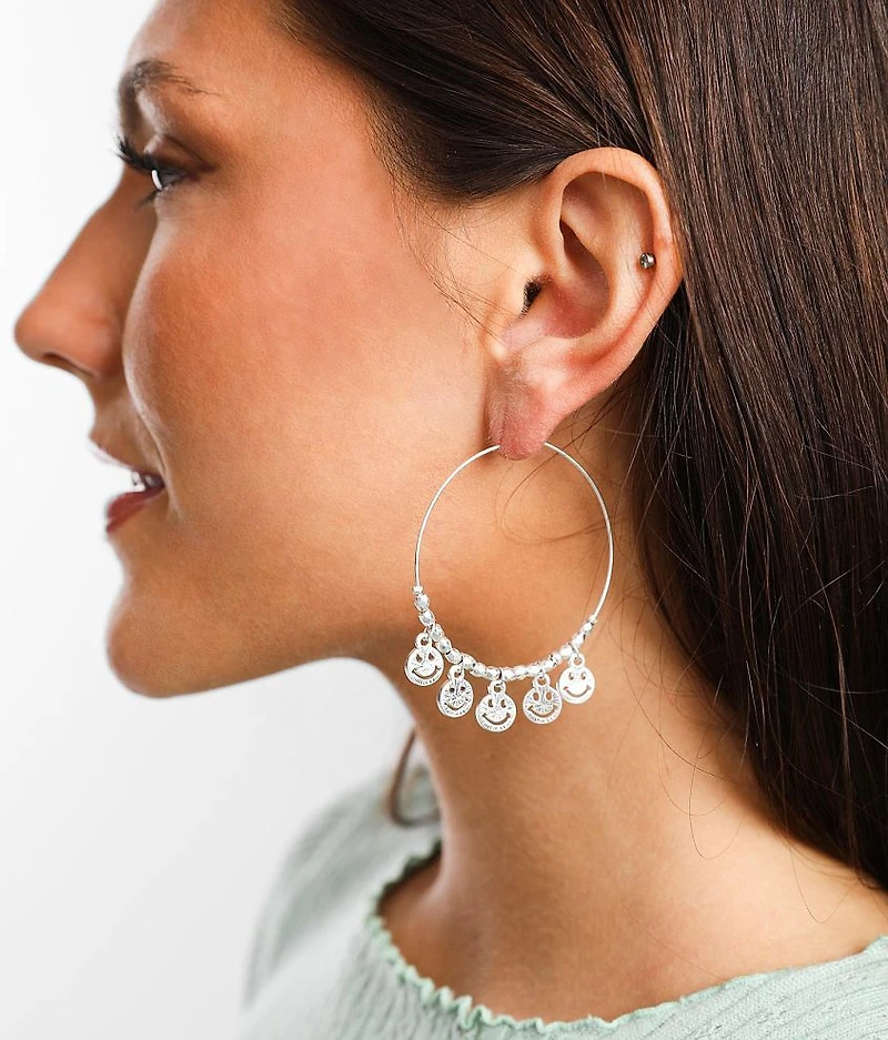 Smiley Hoop Earring