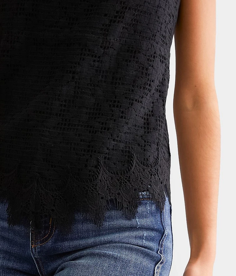 Open Back Tie Lace Tank Top