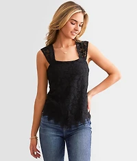 Open Back Tie Lace Tank Top