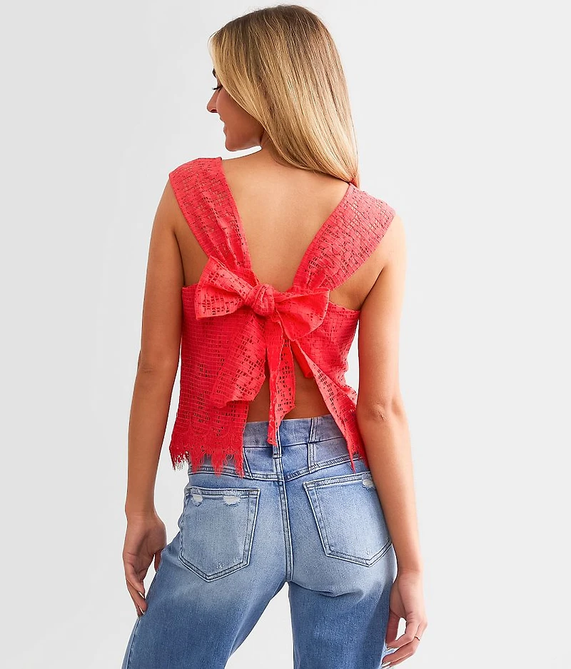 Open Back Tie Lace Tank Top