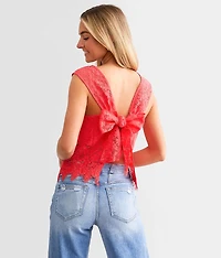 Open Back Tie Lace Tank Top