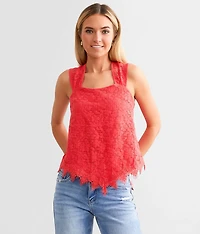 Open Back Tie Lace Tank Top