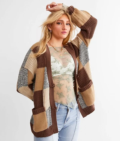 Checkered Cardigan Sweater